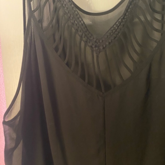 Black sheer tank torrid blouse - Picture 3 of 3